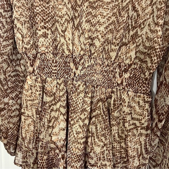 Zara snakeskin print long sleeve mini dress Size Small - Picture 4 of 9